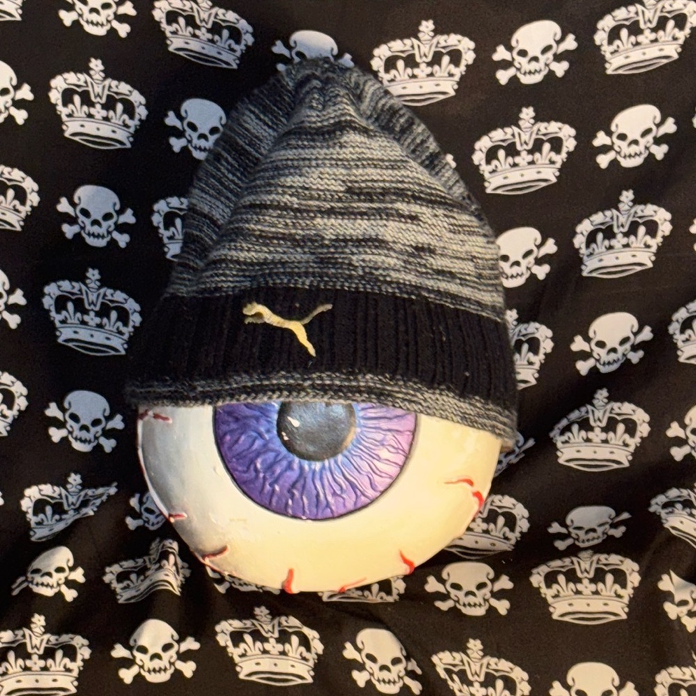 Unisex Black Puma Beanie OSFA
